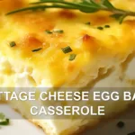 COTTAGE CHEESE EGG BAKE CASSEROLE centered hero view, clean and uncluttered