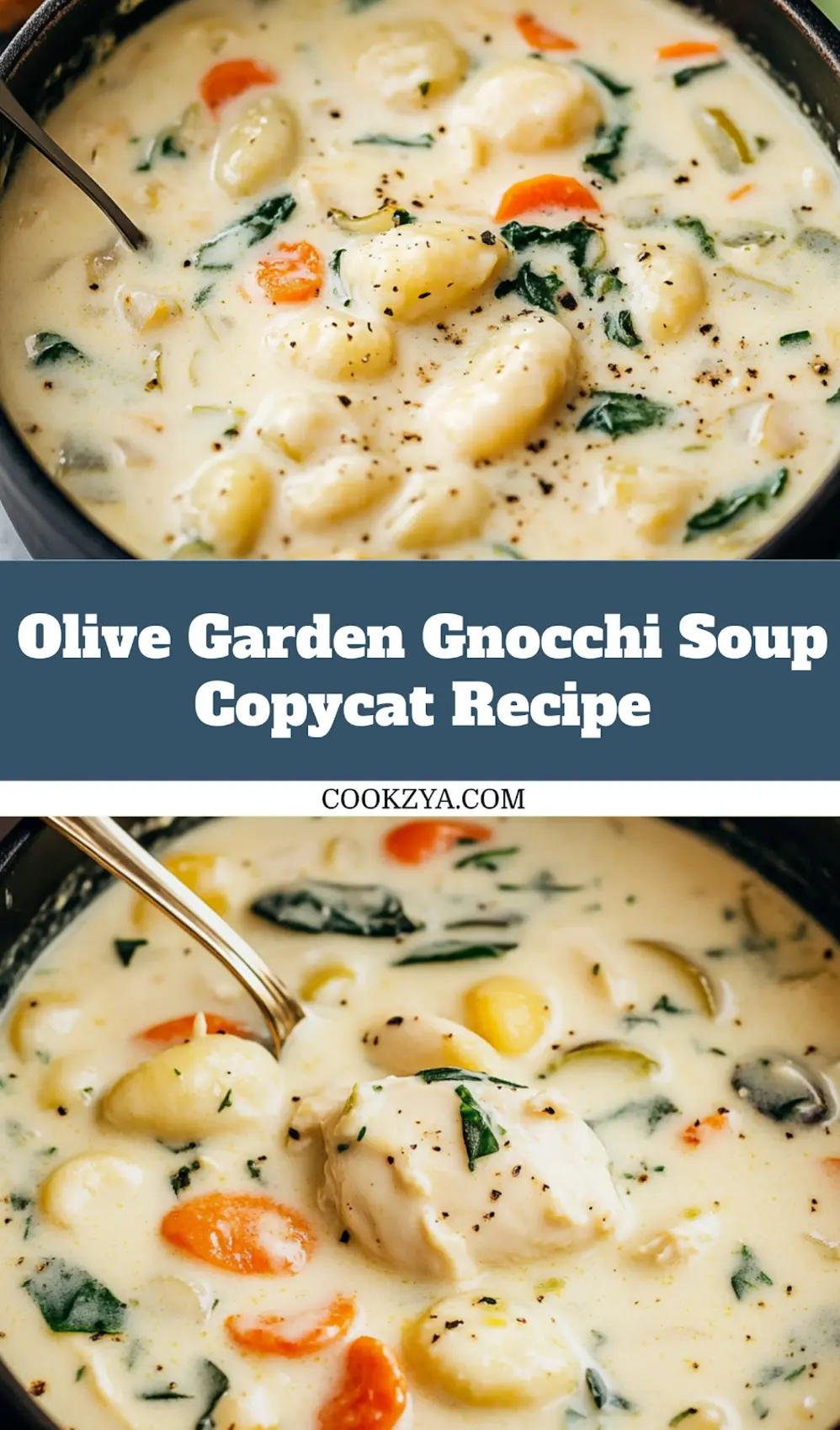 CREAMY CHICKEN GNOCCHI SOUP OLIVE GARDEN COPYCAT centered hero view, clean and uncluttered_pin