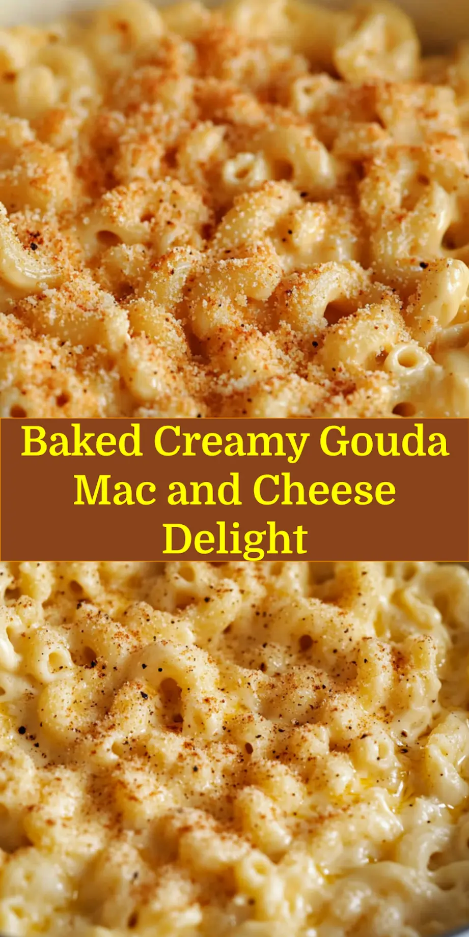 Close-up of creamy Gouda mac and cheese in a bowl, deliciously plated