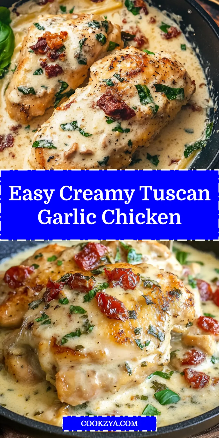 Creamy Tuscan Garlic Chicken plated and ready to serve