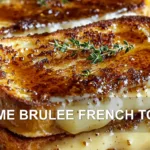 CREME BRULEE FRENCH TOAST centered hero view, clean and uncluttered