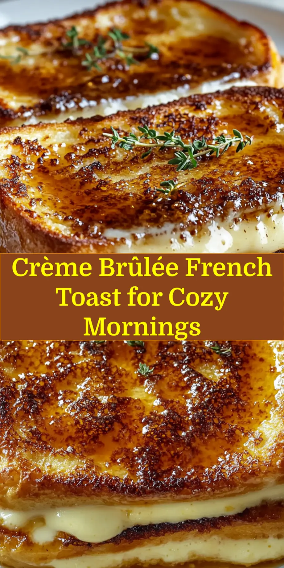 How to Make Crème Brûlée French Toast: Easy Guide 7 CREME BRULEE FRENCH TOAST centered hero view, clean and uncluttered_pin