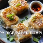 CRISPY RICE PAPER DUMPLINGS centered hero view, clean and uncluttered