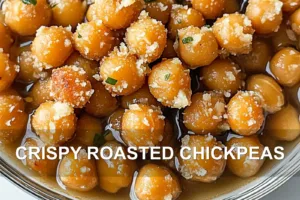 CRISPY ROASTED CHICKPEAS centered hero view, clean and uncluttered