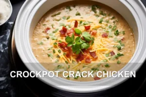 CROCKPOT CRACK CHICKEN centered hero view, clean and uncluttered