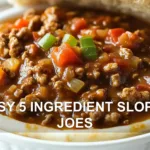 EASY 5 INGREDIENT SLOPPY JOES centered hero view, clean and uncluttered