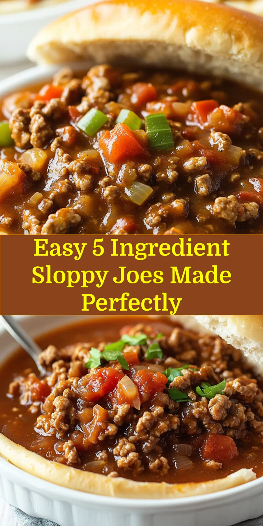 EASY 5 INGREDIENT SLOPPY JOES centered hero view, clean and uncluttered_pin