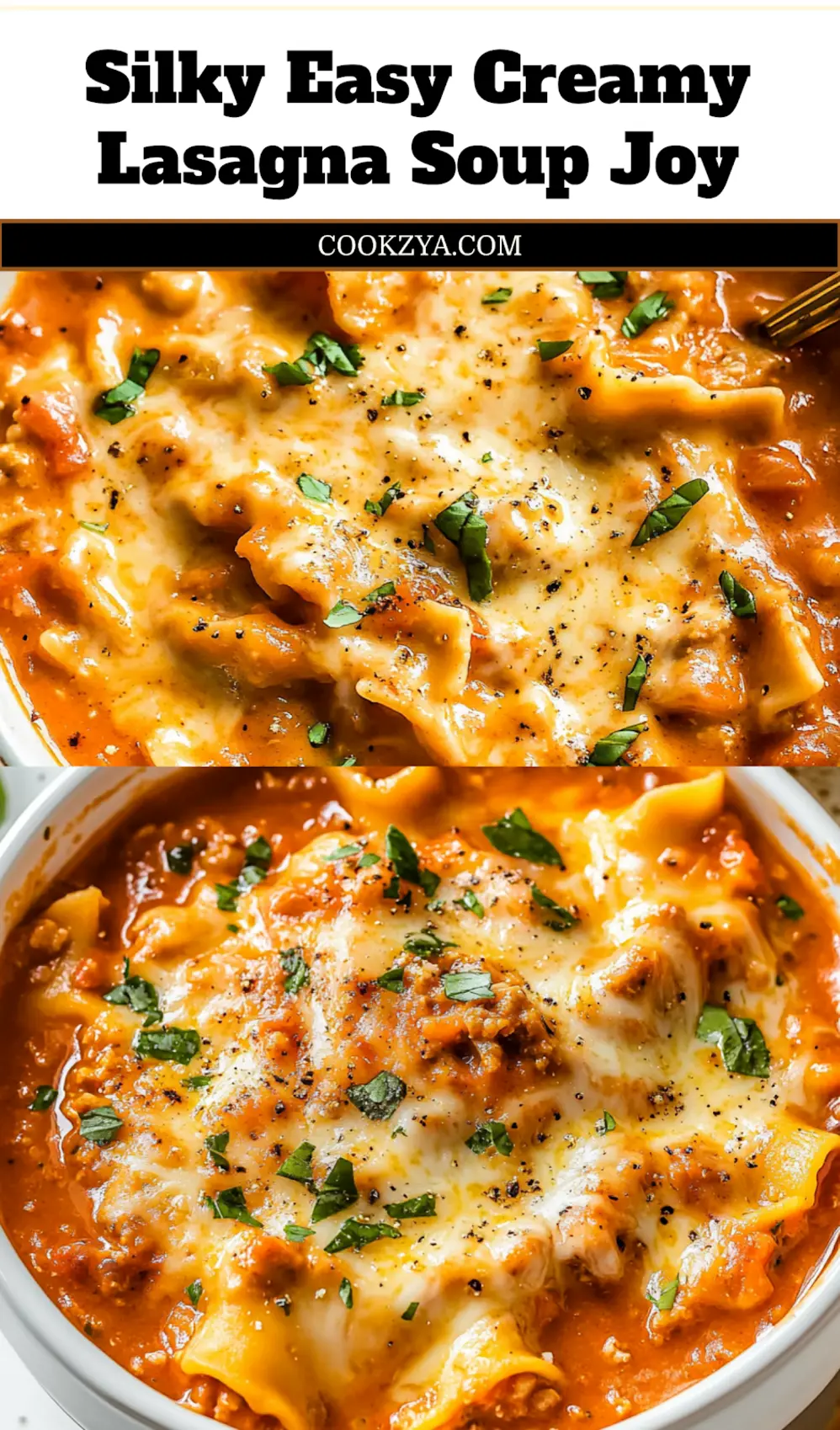 Pin this EASY CREAMY LASAGNA SOUP recipe for later