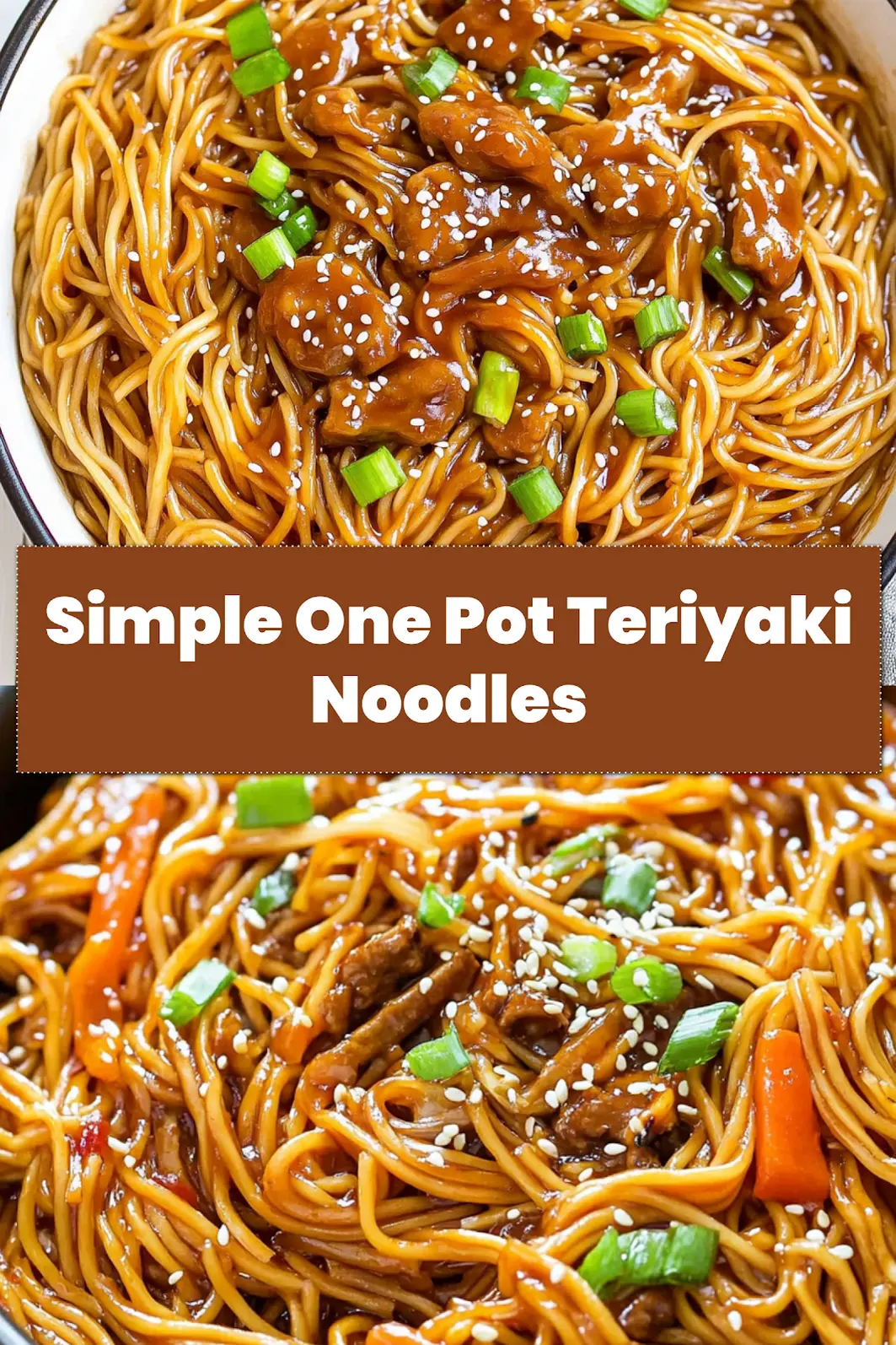 Finished Easy One-Pot Teriyaki Noodles Recipe, ready to serve