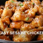 EASY SESAME CHICKEN centered hero view, clean and uncluttered