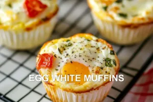 EGG WHITE MUFFINS centered hero view, clean and uncluttered
