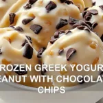 FROZEN GREEK YOGURT PEANUT WITH CHOCOLATE CHIPS centered hero view, clean and uncluttered