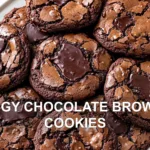 FUDGY CHOCOLATE BROWNIE COOKIES centered hero view, clean and uncluttered