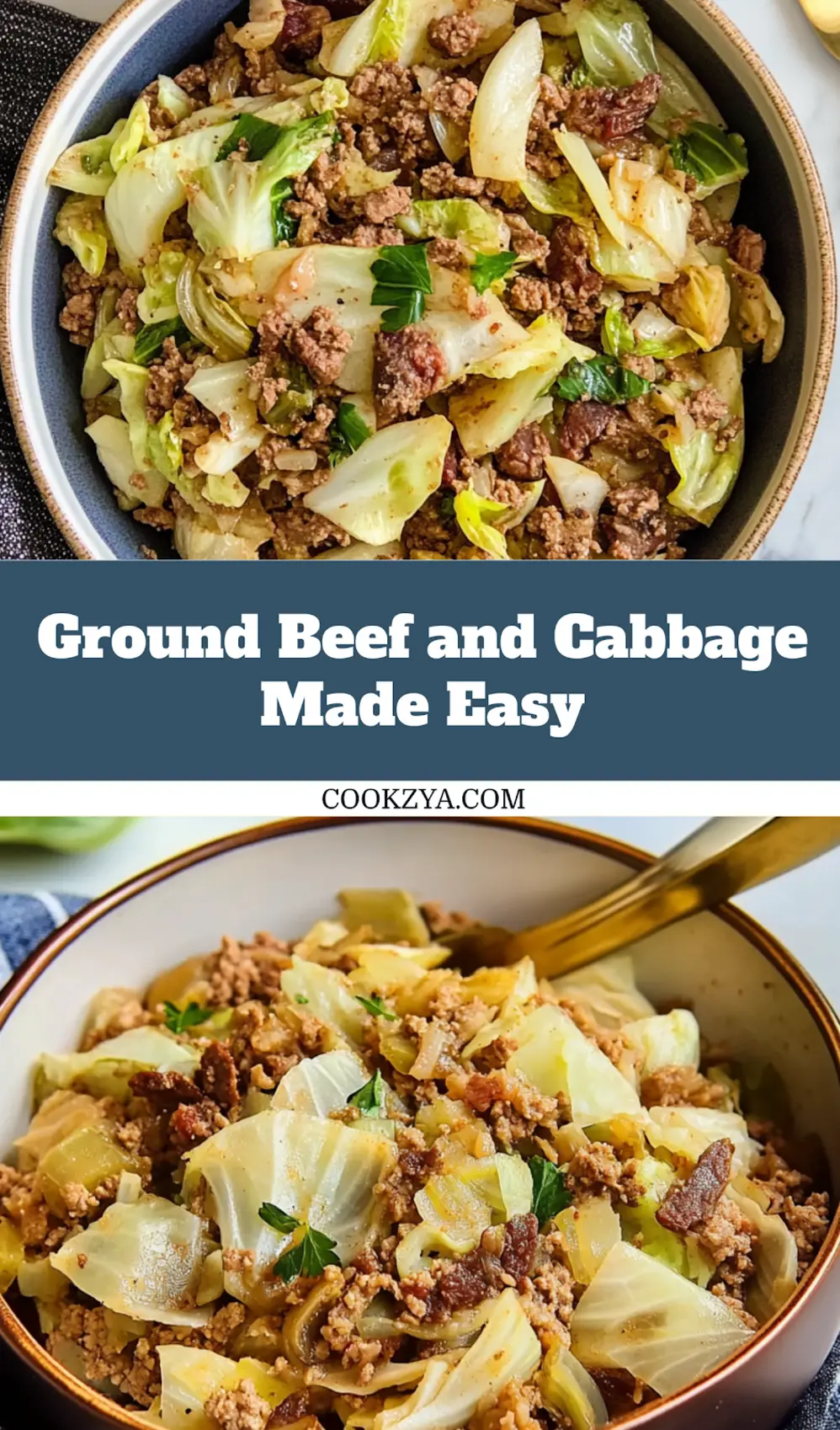Ground beef and cabbage dish presented on a plate