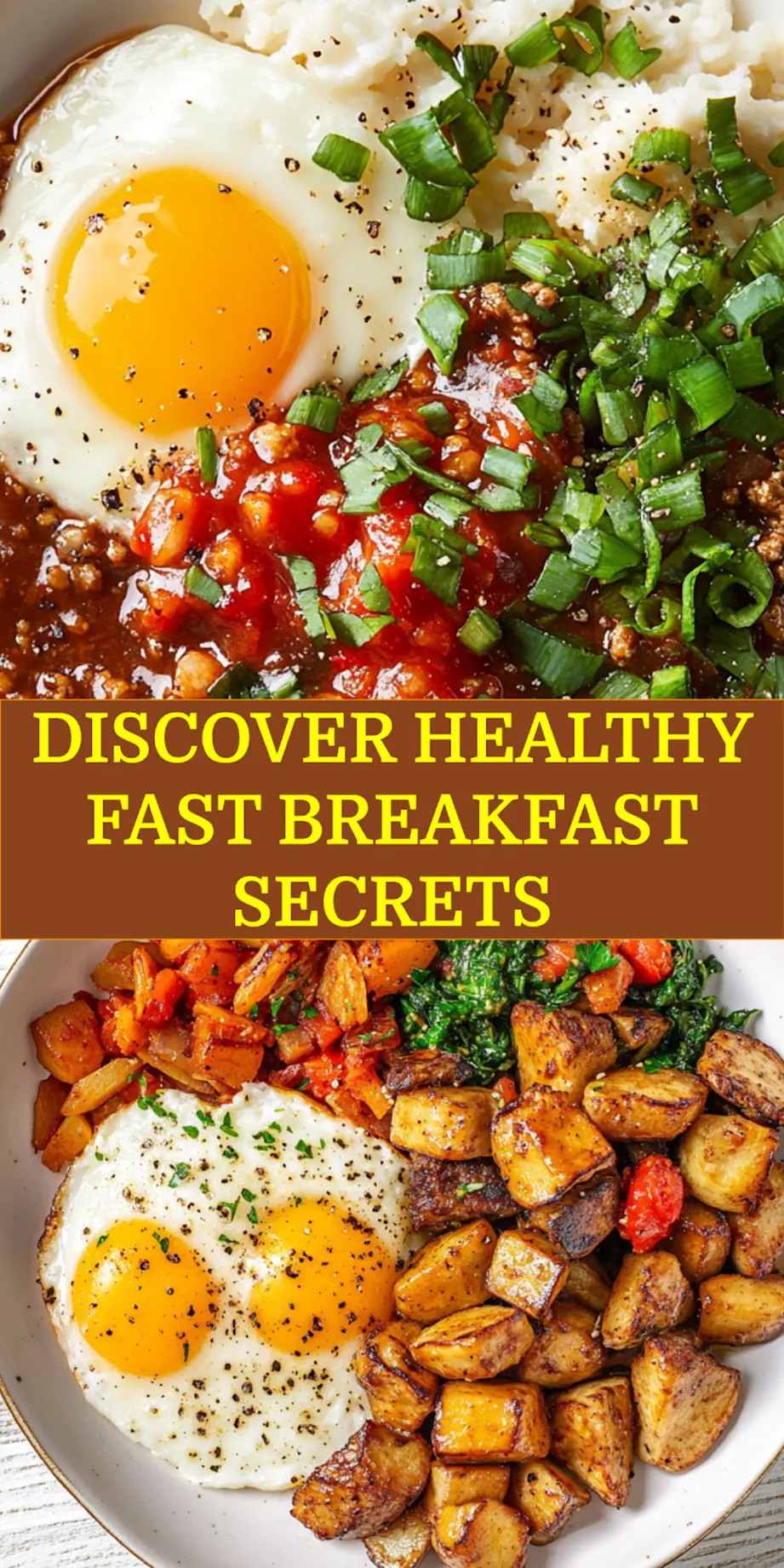 Best Healthy Fast Breakfast For Weight Loss 7 HEALTHY FAST BREAKFAST centered hero view, clean and uncluttered_pin