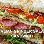 ITALIAN GRINDER SALAD SANDWICH centered hero view, clean and uncluttered