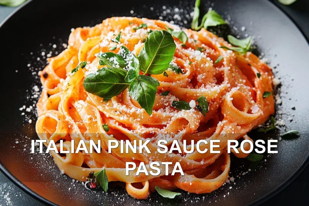ITALIAN PINK SAUCE ROSE PASTA centered hero view, clean and uncluttered