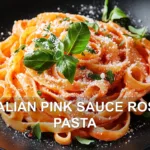 ITALIAN PINK SAUCE ROSE PASTA centered hero view, clean and uncluttered