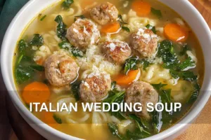 ITALIAN WEDDING SOUP centered hero view, clean and uncluttered