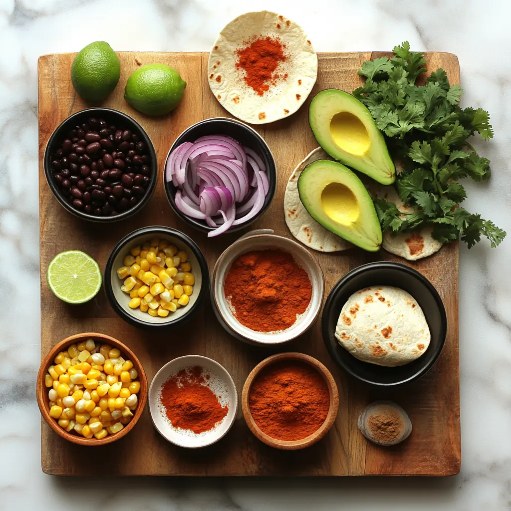 10-MINUTE VEGAN BURRITO WRAPS centered hero view, clean and uncluttered