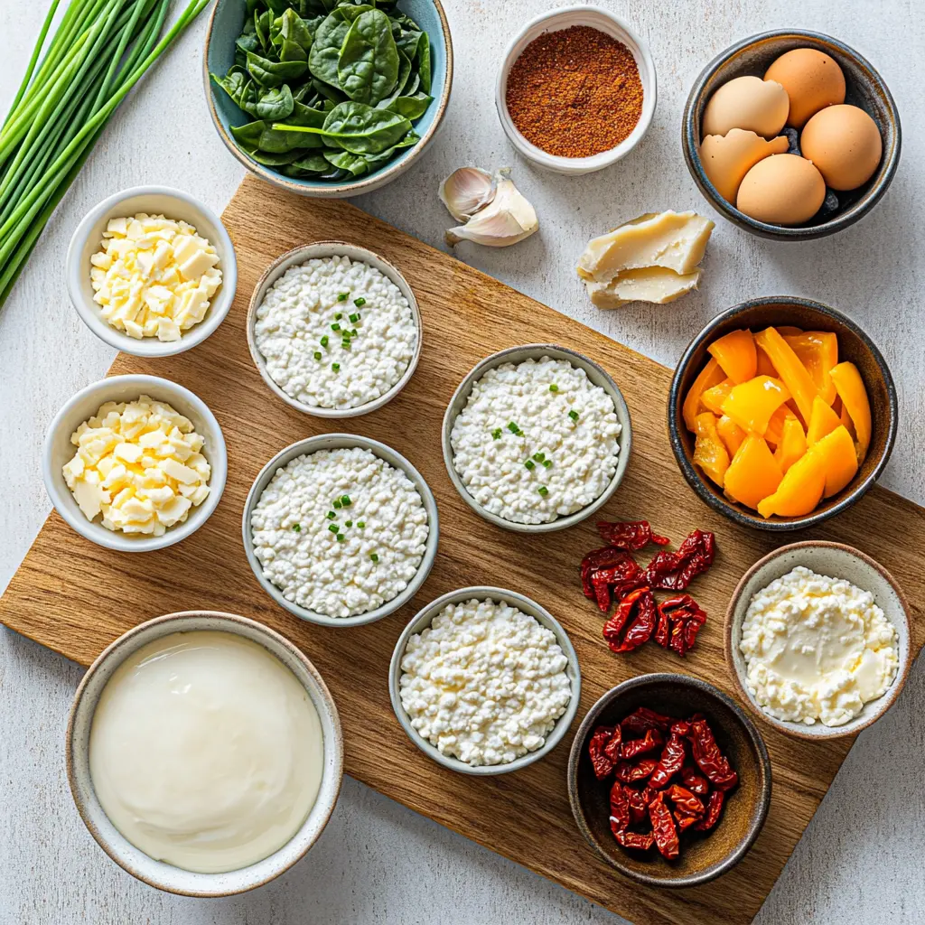 How to Make Baked Cottage Cheese Eggs Recipe Easily 6 Baked Cottage Cheese Eggs centered hero view, clean and uncluttered