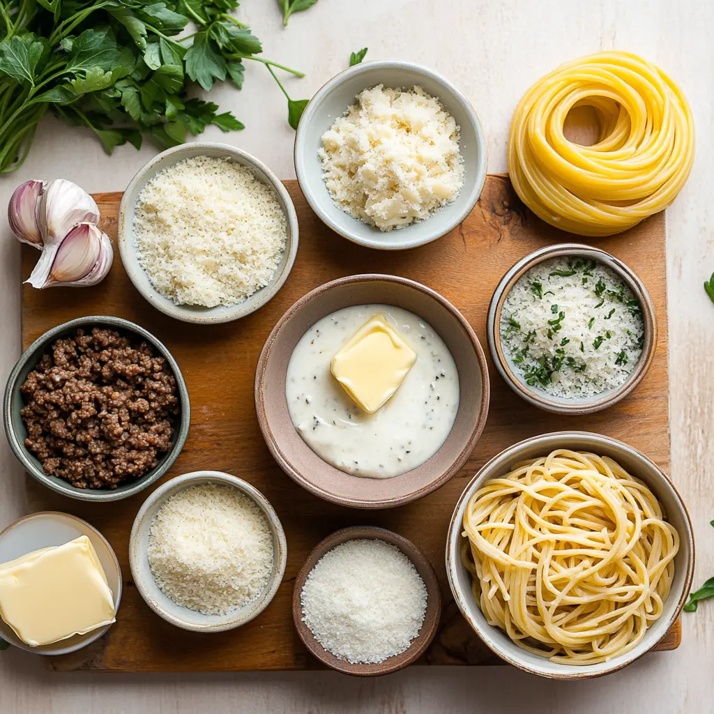 How to Make Beef and Garlic Butter Pasta for Comfort 6 Beef and Garlic Butter Pasta Recipe centered hero view, clean and uncluttered