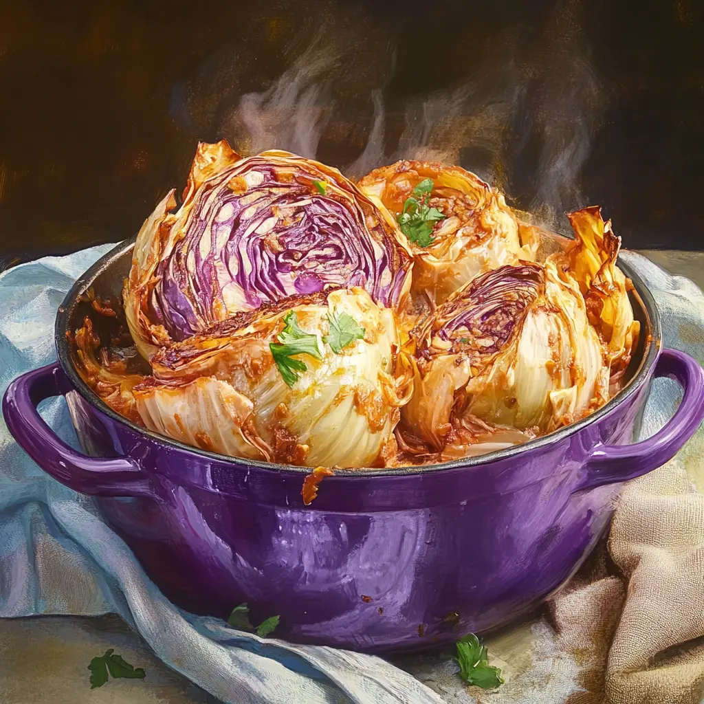 Ingredients for cabbage boil arranged neatly on a clean surface