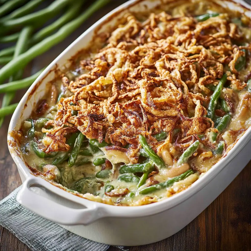 Campbells Green Bean Casserole ingredients laid out neatly