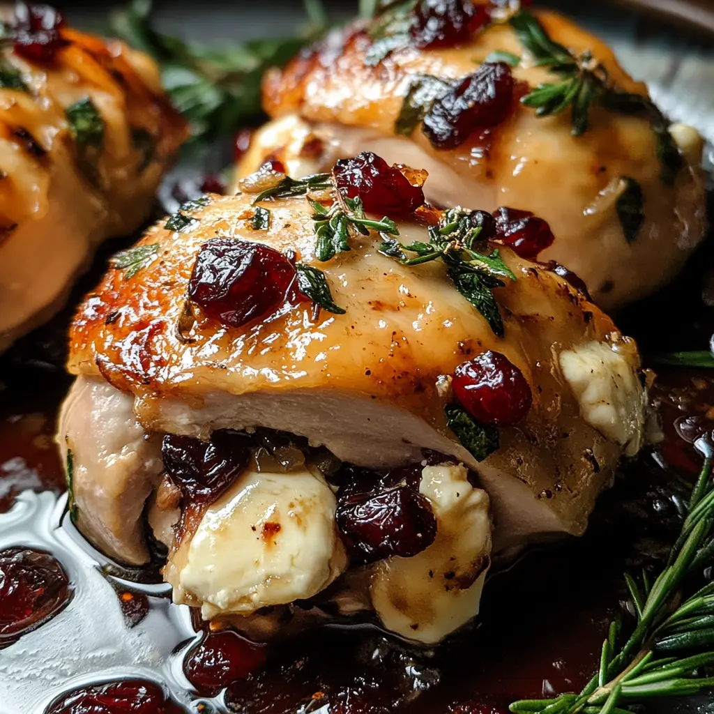 Ingredients for cranberry and brie stuffed chicken, clean and uncluttered