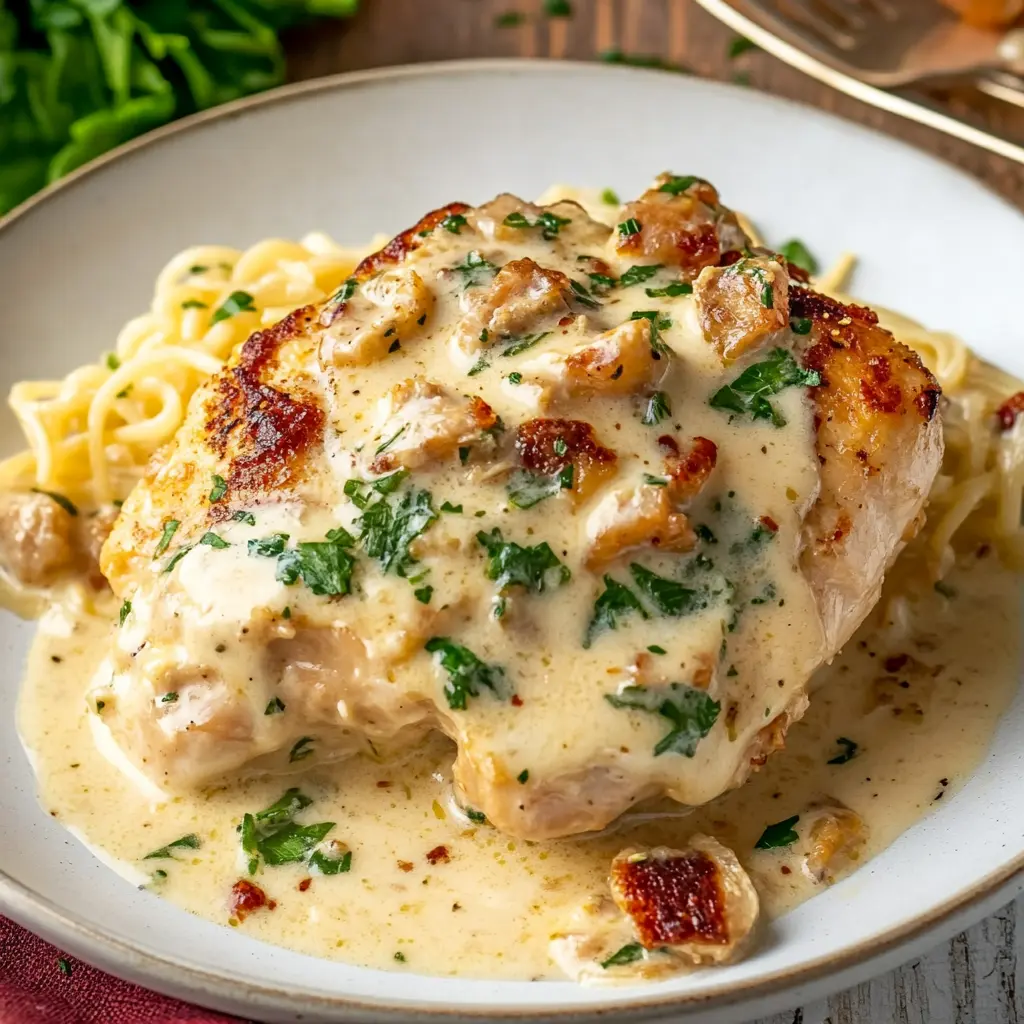 Ingredients for Creamy Tuscan Garlic Chicken displayed neatly
