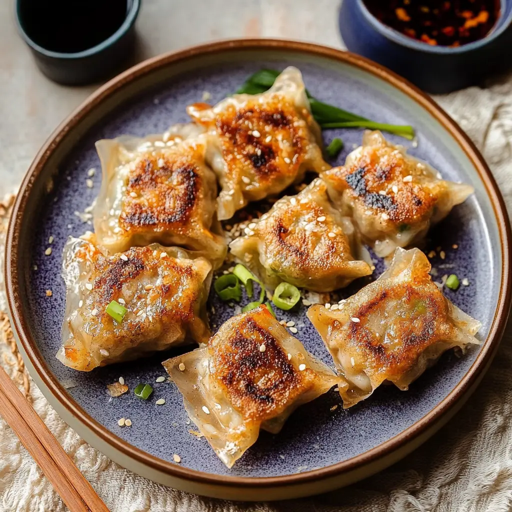 Crispy rice paper dumplings with ingredients arranged on a clean, uncluttered surface