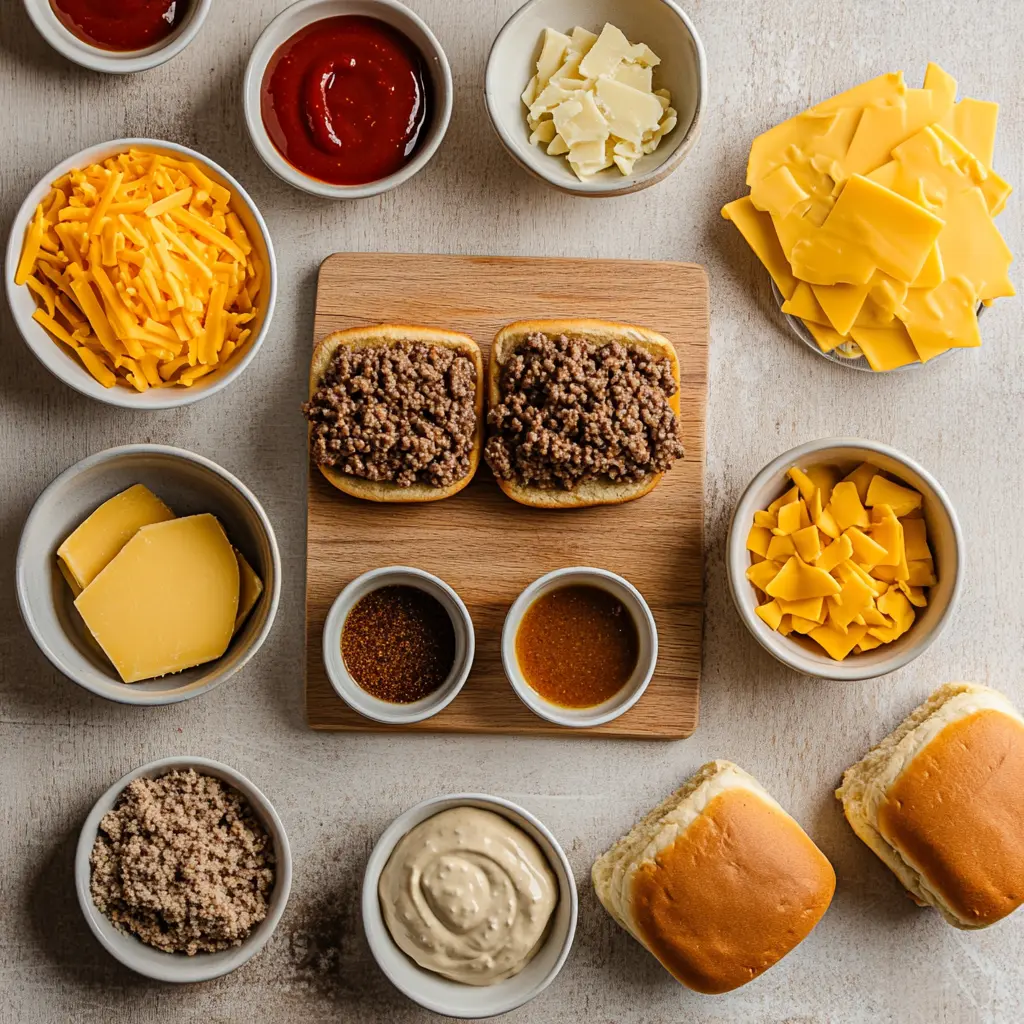 EASY 5 INGREDIENT SLOPPY JOES centered hero view, clean and uncluttered