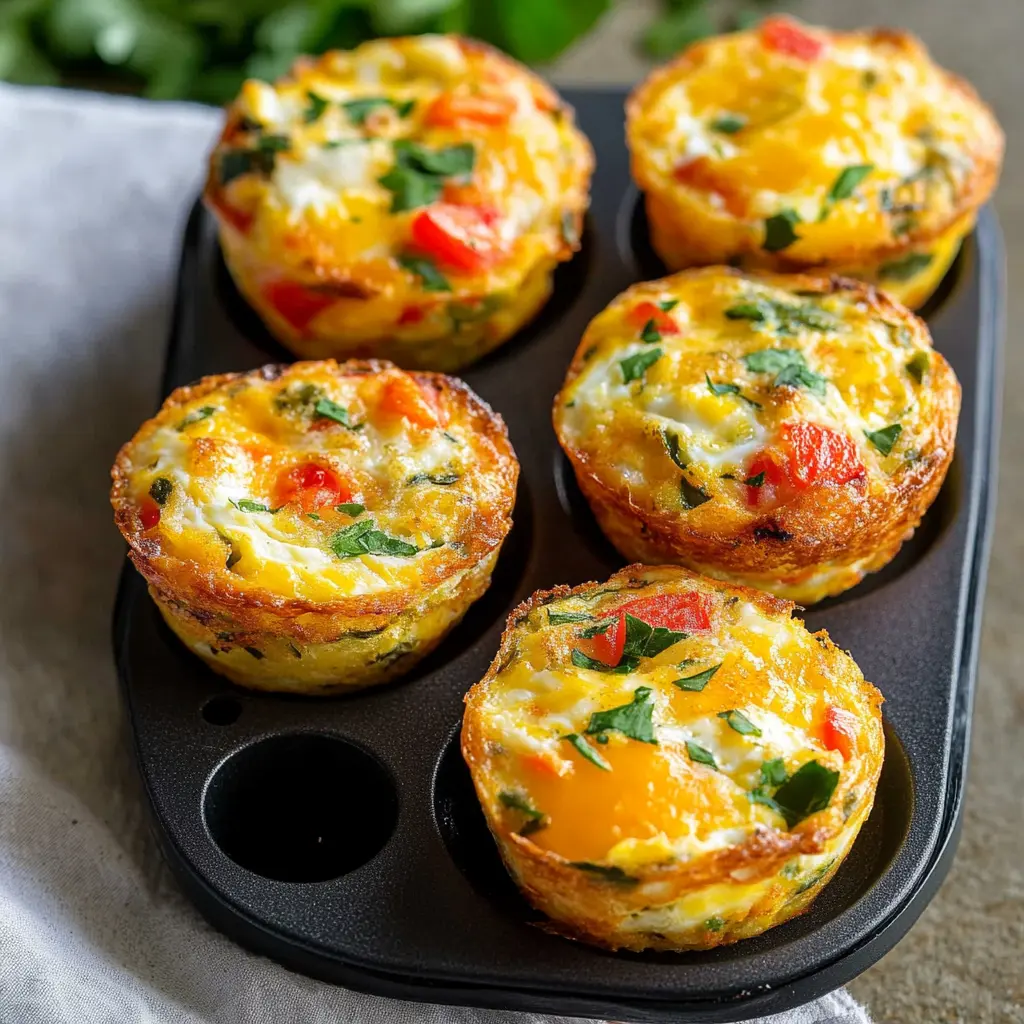 Healthy egg white breakfast muffins ingredients displayed neatly