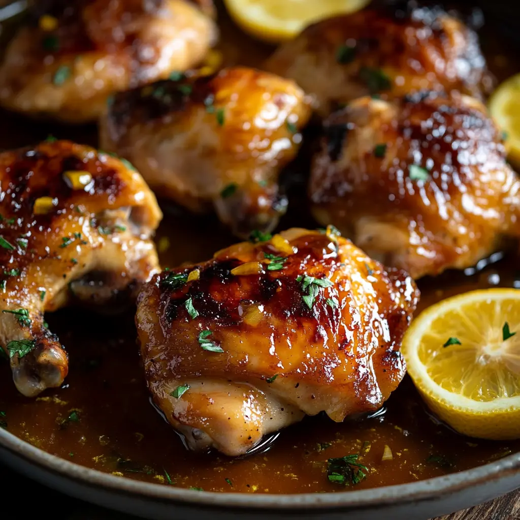 Honey lemon pepper chicken thighs ingredients laid out neatly