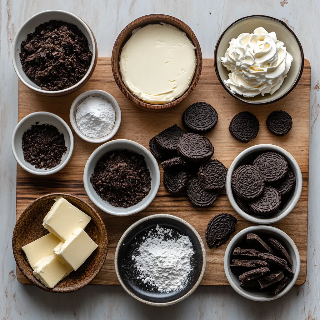 Irresistible No Bake Oreo Cheesecake Delight 6 NO BAKE OREO CHEESECAKE centered hero view, clean and uncluttered