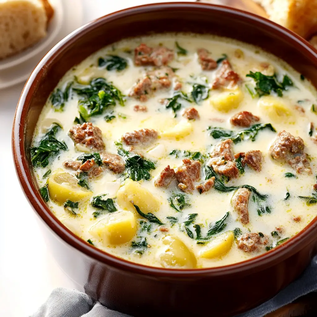 Ingredients for Zuppa Toscana Olive Garden copycat soup displayed neatly
