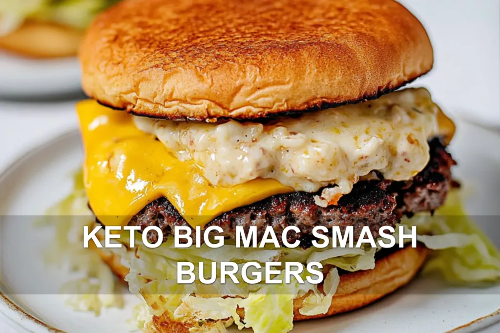 KETO BIG MAC SMASH BURGERS centered hero view, clean and uncluttered