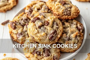 KITCHEN SINK COOKIES centered hero view, clean and uncluttered