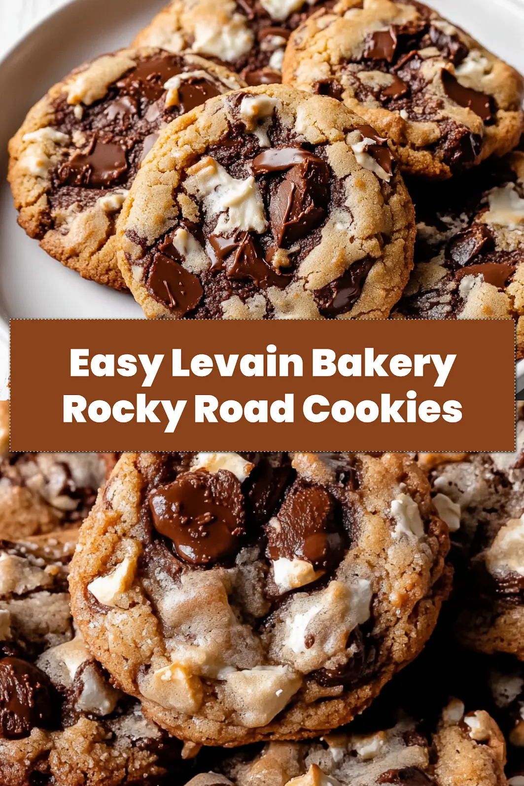 Delicious Levain Bakery Rocky Road Cookies Recipe 7 LEVAIN BAKERY ROCKY ROAD COOKIES centered hero view, clean and uncluttered_pin