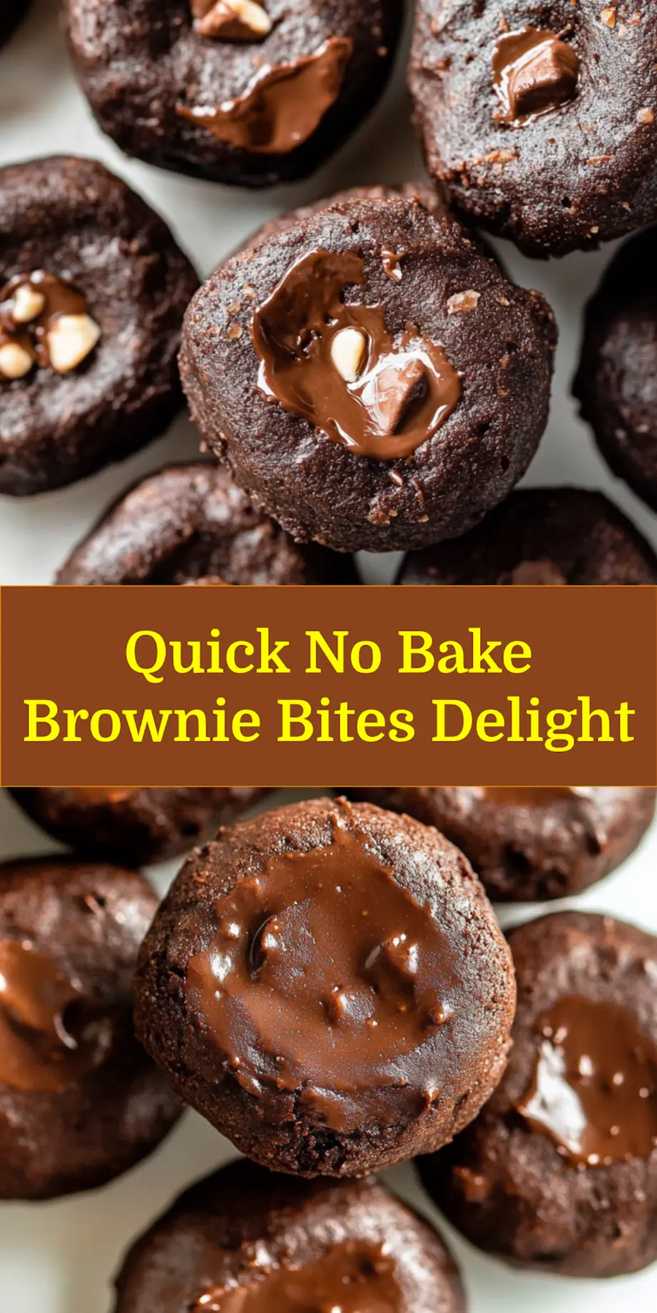 NO BAKE BROWNIE BITES centered hero view, clean and uncluttered_pin