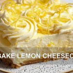 NO BAKE LEMON CHEESECAKE centered hero view, clean and uncluttered