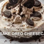 NO BAKE OREO CHEESECAKE centered hero view, clean and uncluttered
