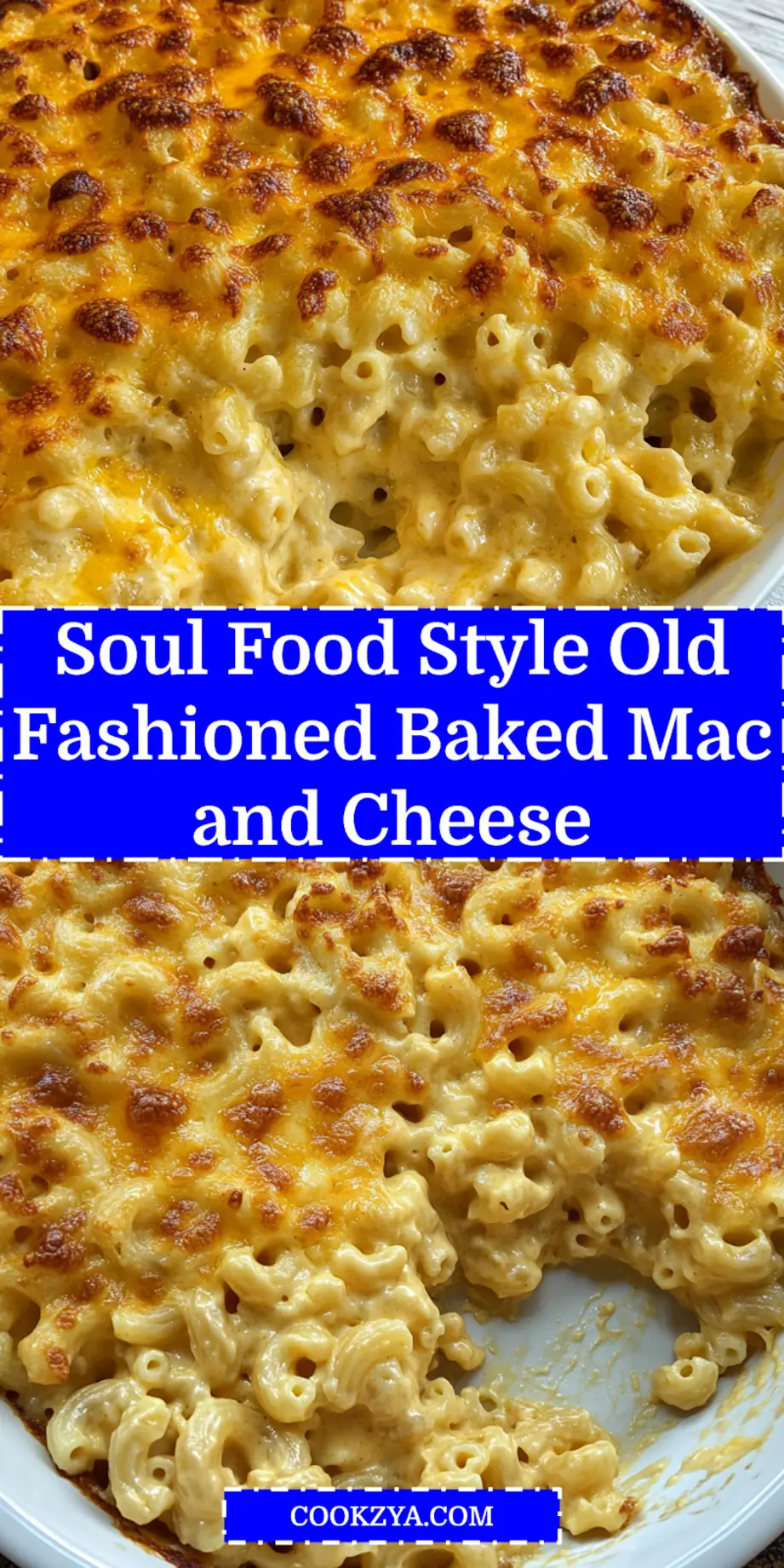 Irresistible Old Fashioned Soul Food Mac and Cheese 7 Old fashioned soul food baked mac and cheese fresh out of the oven in a baking dish