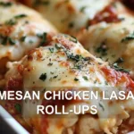 PARMESAN CHICKEN LASAGNA ROLL-UPS centered hero view, clean and uncluttered