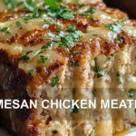 PARMESAN CHICKEN MEATLOAF centered hero view, clean and uncluttered