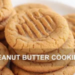 PEANUT BUTTER COOKIES centered hero view, clean and uncluttered