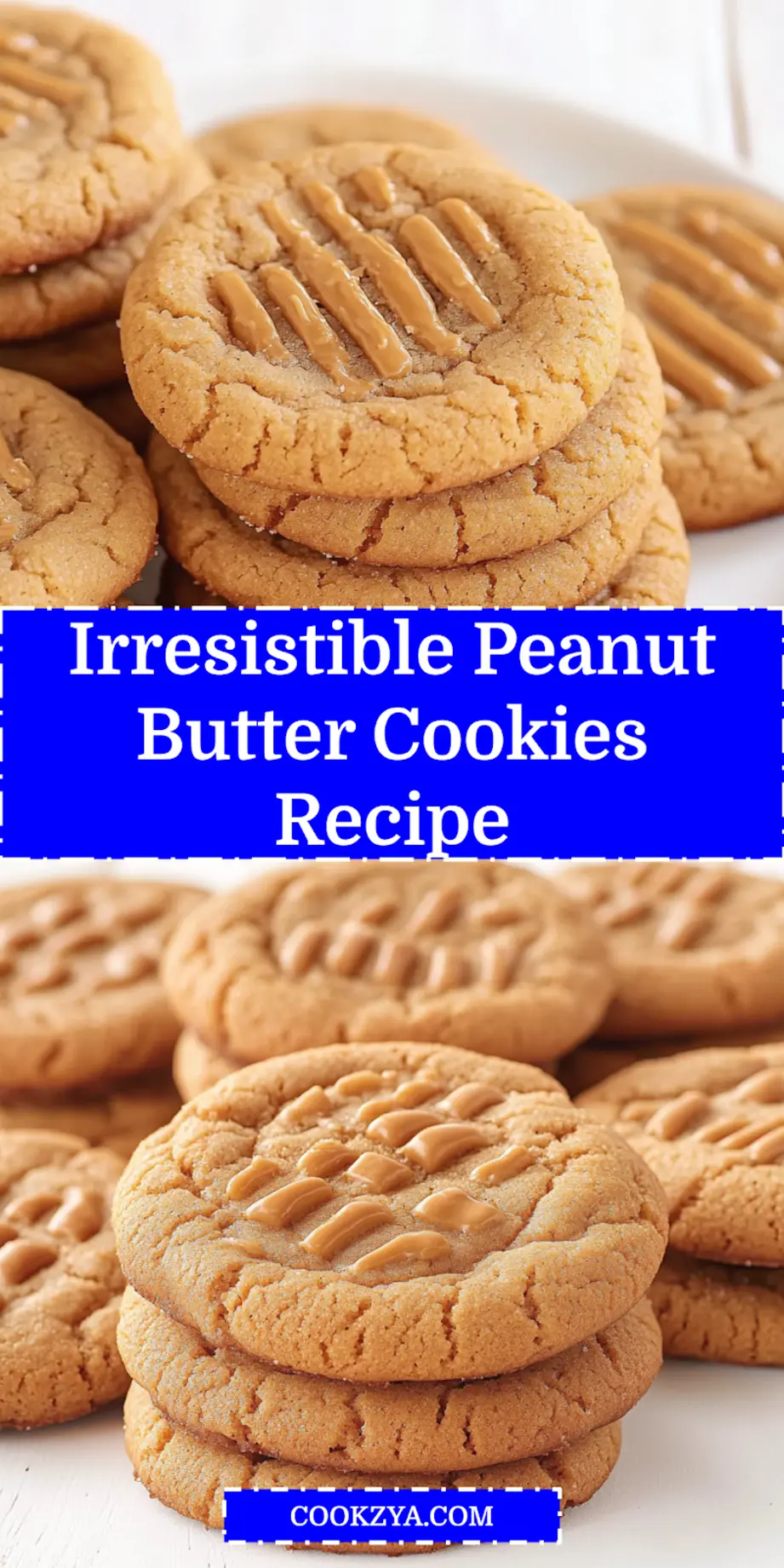 Finished peanut butter cookies on a plate with a clean background