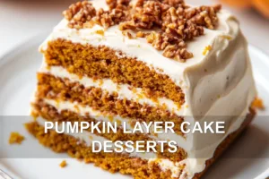 How to Make Pumpkin Layer Cake Desserts Easily PUMPKIN LAYER CAKE DESSERTS centered hero view, clean and uncluttered