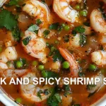 QUICK AND SPICY SHRIMP SOUP centered hero view, clean and uncluttered