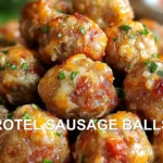 ROTEL SAUSAGE BALLS centered hero view, clean and uncluttered